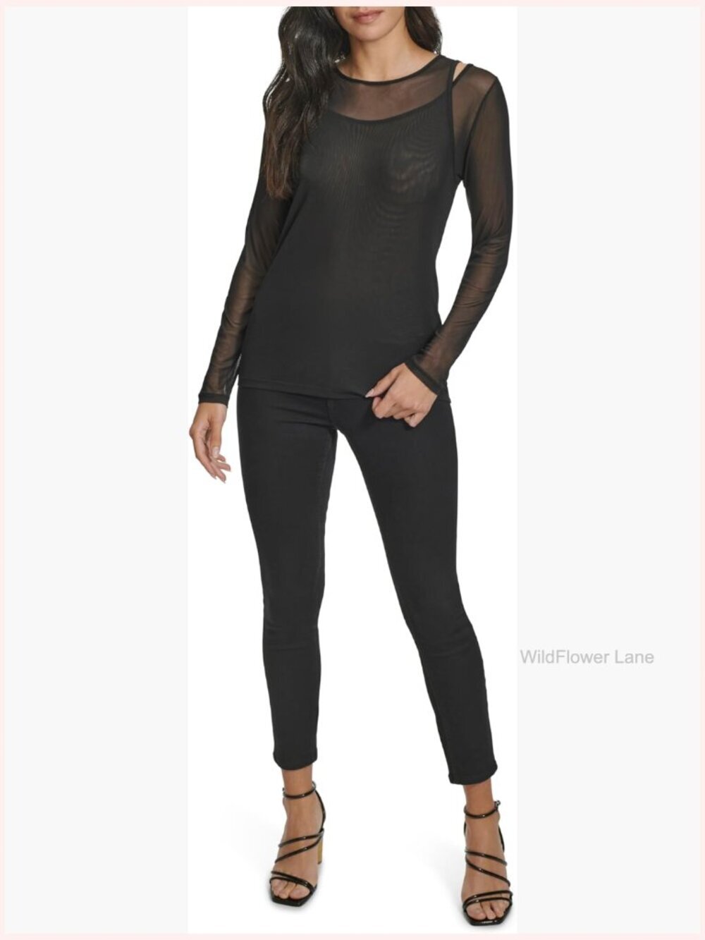 Knit Long Sleeve Blouse with Shoulder Detail Crew Neck Pull On Top